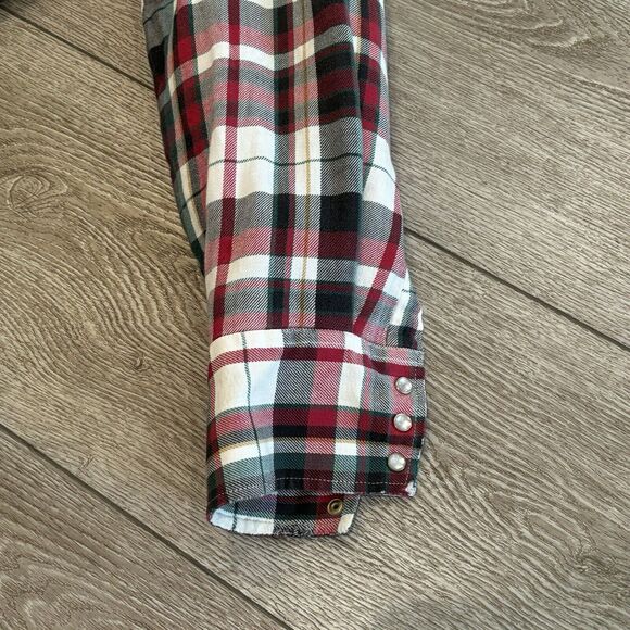 Vintage Ely Cattleman Men’s Medium Insulated Flannel Red/Black Plaid Pearl Snap - Picture 4 of 9